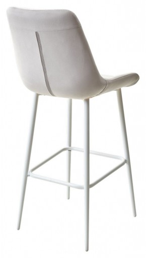 Барный стул ХОФМАН, цвет H-09 Светло-серый, велюр / белый каркас М-City в Еманжелинске - emanzhelinsk.ok-mebel.com | фото 4