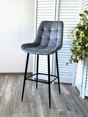 Барный стул ХОФМАН, цвет H-14 Серый, велюр / черный каркас М-City в Еманжелинске - emanzhelinsk.ok-mebel.com | фото 3