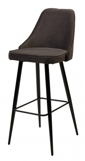 Барный стул NEPAL-BAR ГРАФИТ #14, велюр/ черный каркас (H=78cm) М-City в Еманжелинске - emanzhelinsk.ok-mebel.com | фото