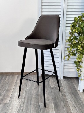 Барный стул NEPAL-BAR ГРАФИТ #14, велюр/ черный каркас (H=78cm) М-City в Еманжелинске - emanzhelinsk.ok-mebel.com | фото 6
