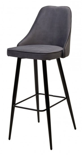 Барный стул NEPAL-BAR СЕРЫЙ #27, велюр/ черный каркас (H=78cm) М-City в Еманжелинске - emanzhelinsk.ok-mebel.com | фото 1