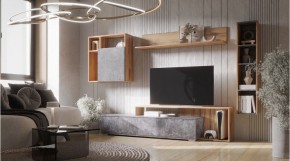 ДАЛЛАС Гостиная (модульная) цемент темный в Еманжелинске - emanzhelinsk.ok-mebel.com | фото