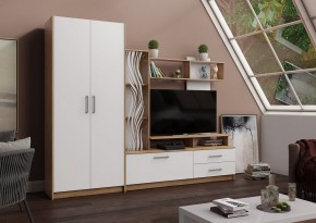 ДАРЬЯ Гостиная (Дуб Вотан/Белый глянец) в Еманжелинске - emanzhelinsk.ok-mebel.com | фото