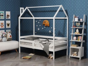 Детская кровать-домик из массива березы Соня-6 (Белый/Лак) в Еманжелинске - emanzhelinsk.ok-mebel.com | фото