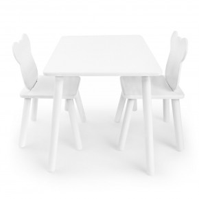 Детский комплект стол и два стула Мишка Rolti Baby с накладкой Алфавит (белая столешница/белое сиденье/белые ножки) в Еманжелинске - emanzhelinsk.ok-mebel.com | фото 2