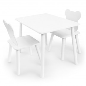 Детский комплект стол и два стула Мишка Rolti Baby с накладкой Алфавит (белая столешница/белое сиденье/белые ножки) в Еманжелинске - emanzhelinsk.ok-mebel.com | фото 3