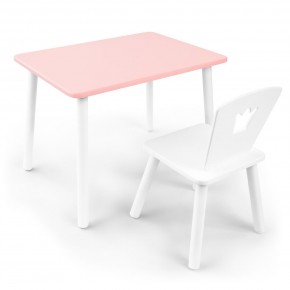 Детский комплект стол и стул «Корона» Rolti Baby (розовый/белый, массив березы/мдф) в Еманжелинске - emanzhelinsk.ok-mebel.com | фото