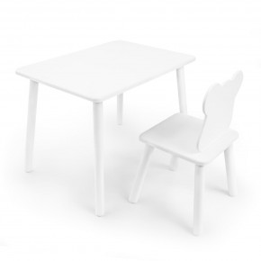 Детский комплект стол и стул «Мишка» Rolti Baby (белый/белый, массив березы/мдф) в Еманжелинске - emanzhelinsk.ok-mebel.com | фото