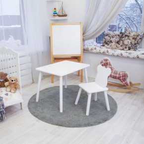 Детский комплект стол и стул «Мишка» Rolti Baby (белый/белый, массив березы/мдф) в Еманжелинске - emanzhelinsk.ok-mebel.com | фото 2