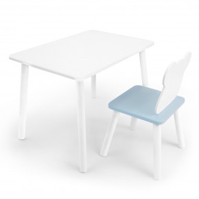 Детский комплект стол и стул «Мишка» Rolti Baby (белый/голубой, массив березы/мдф) в Еманжелинске - emanzhelinsk.ok-mebel.com | фото
