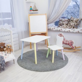 Детский комплект стол и стул «Мишка» Rolti Baby (белый/цветной, массив березы/мдф) в Еманжелинске - emanzhelinsk.ok-mebel.com | фото 2