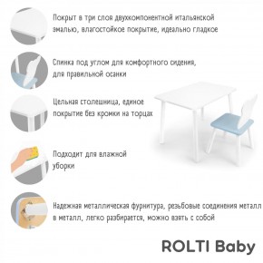 Детский комплект стол и стул «Мишка» Rolti Baby  (голубая столешница/голубое сиденье/белые ножки) в Еманжелинске - emanzhelinsk.ok-mebel.com | фото 4