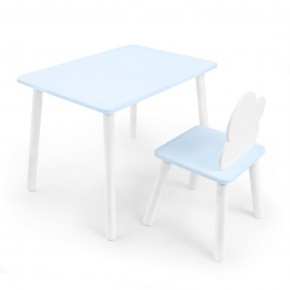 Детский комплект стол и стул «Облачко» Rolti Baby  (голубая столешница/голубое сиденье/белые ножки) в Еманжелинске - emanzhelinsk.ok-mebel.com | фото