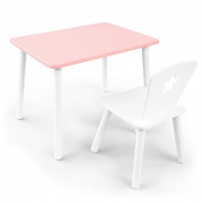 Детский комплект стол и стул «Звезда» Rolti Baby (розовый/белый, массив березы/мдф) в Еманжелинске - emanzhelinsk.ok-mebel.com | фото