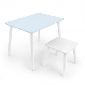 Детский комплект стол и табурет Rolti Baby (голубая столешница/белое сиденье/белые ножки) в Еманжелинске - emanzhelinsk.ok-mebel.com | фото