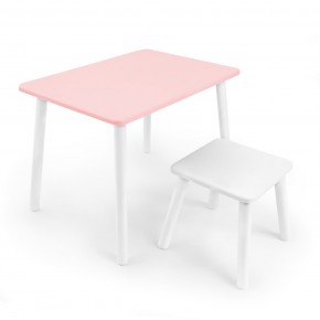 Детский комплект стол и табурет Rolti Baby (розовая столешница/белое сиденье/белые ножки) в Еманжелинске - emanzhelinsk.ok-mebel.com | фото