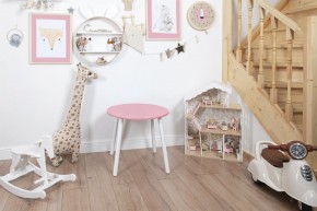 Детский стол круглый Rolti Baby (розовый/белый, массив березы/мдф) в Еманжелинске - emanzhelinsk.ok-mebel.com | фото