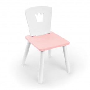 Детский стул Rolti Baby «Корона» (белый/розовый/белый, массив березы/мдф) в Еманжелинске - emanzhelinsk.ok-mebel.com | фото