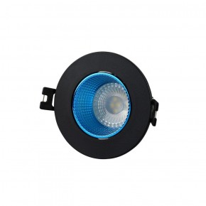 DK3061-BK+СY Встраиваемый светильник, IP 20, 10 Вт, GU5.3, LED, черный/голубой, пластик в Еманжелинске - emanzhelinsk.ok-mebel.com | фото