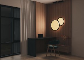 DK6604-BK Подвесной вертикальный светильник Veil со светодиодом H1500 d450 220V 36W 3000-6000K IP20 черный алюминий в Еманжелинске - emanzhelinsk.ok-mebel.com | фото 6