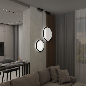 DK6604-BK Подвесной вертикальный светильник Veil со светодиодом H1500 d450 220V 36W 3000-6000K IP20 черный алюминий в Еманжелинске - emanzhelinsk.ok-mebel.com | фото 9