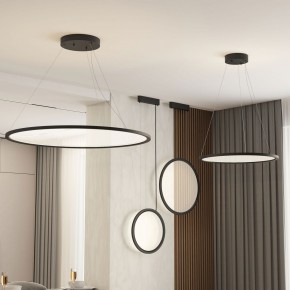 DK6604-BK Подвесной вертикальный светильник Veil со светодиодом H1500 d450 220V 36W 3000-6000K IP20 черный алюминий в Еманжелинске - emanzhelinsk.ok-mebel.com | фото 4