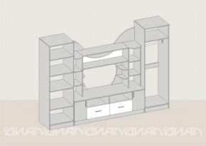 Гостиная Аллегро с 2 шкафами вариант-5 (Ясень светлый/тёмный) в Еманжелинске - emanzhelinsk.ok-mebel.com | фото 2
