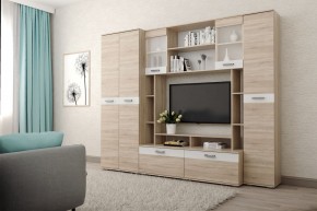 Гостиная Белла (Дуб Сонома/Белый глянец) в Еманжелинске - emanzhelinsk.ok-mebel.com | фото