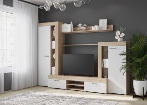 Гостиная Дельта (Сонома/Белый) в Еманжелинске - emanzhelinsk.ok-mebel.com | фото 3
