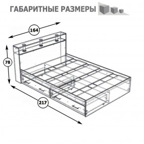 Камелия Кровать с ящиками 1600, цвет белый, ШхГхВ 163,5х217х78,2 см., сп.м. 1600х2000 мм., без матраса, основание есть в Еманжелинске - emanzhelinsk.ok-mebel.com | фото 5