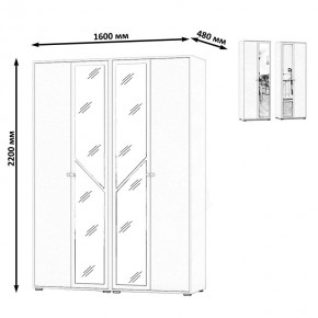 Камелия Шкаф 4-х створчатый, цвет дуб сонома, ШхГхВ 160х48х220 см., универсальная сборка, можно использовать как два отдельных шкафа в Еманжелинске - emanzhelinsk.ok-mebel.com | фото 4