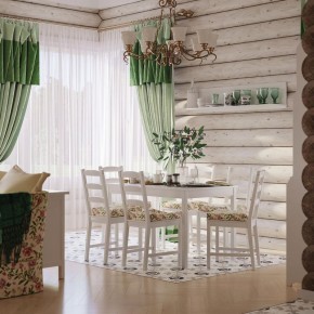 Комлект Вествик обеденный стол и четыре стула, массив сосны, цвет белый в Еманжелинске - emanzhelinsk.ok-mebel.com | фото