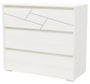 АДЕЛИНА Комод с тремя ящиками (белый рамух) в Еманжелинске - emanzhelinsk.ok-mebel.com | фото