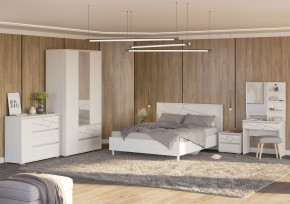 АДЕЛИНА Комод с тремя ящиками (белый рамух) в Еманжелинске - emanzhelinsk.ok-mebel.com | фото 3