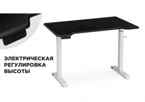 Компьютерный стол Маркос с механизмом подъема 120х75х75 черная шагрень / белый в Еманжелинске - emanzhelinsk.ok-mebel.com | фото