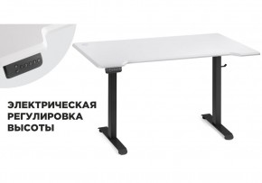 Компьютерный стол Маркос с механизмом подъема 140х80х75 белая шагрень / черный в Еманжелинске - emanzhelinsk.ok-mebel.com | фото 1