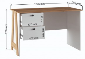 Компьютерный стол Теодора белый / крафт золотой в Еманжелинске - emanzhelinsk.ok-mebel.com | фото 3