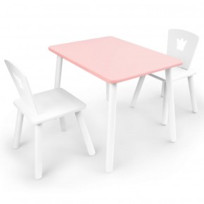 Комплект детской мебели стол и два стула Корона  (Розовый/Белый/Белый) в Еманжелинске - emanzhelinsk.ok-mebel.com | фото
