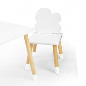 Комплект детской мебели стол и два стула Облачко (Белый/Белый/Береза) в Еманжелинске - emanzhelinsk.ok-mebel.com | фото