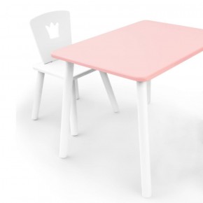 Комплект детской мебели стол и стул Корона (Розовый/Белый/Белый) в Еманжелинске - emanzhelinsk.ok-mebel.com | фото