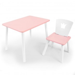 Комплект детской мебели стол и стул Корона (Розовый/Розовый/Белый) в Еманжелинске - emanzhelinsk.ok-mebel.com | фото 1