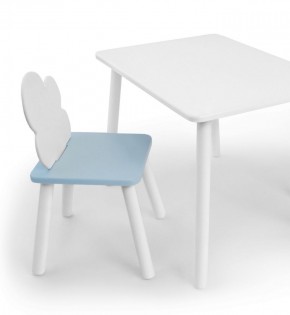 Комплект детской мебели стол и стул Облачко (Белый/Голубой/Белый) в Еманжелинске - emanzhelinsk.ok-mebel.com | фото