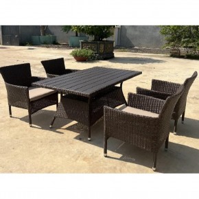 Комплект мебели из иск. ротанга AM-196B/T196 Brown 4Pcs (4+1) в Еманжелинске - emanzhelinsk.ok-mebel.com | фото 3