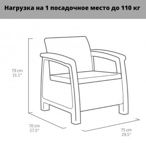 Комплект мебели Корфу Рест (Corfu Rest - without table) коричневый в Еманжелинске - emanzhelinsk.ok-mebel.com | фото 3