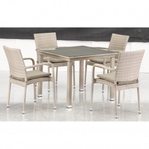Комплект плетеной мебели T256C/Y376C-W85 Latte (4+1) + подушки на стульях в Еманжелинске - emanzhelinsk.ok-mebel.com | фото 3