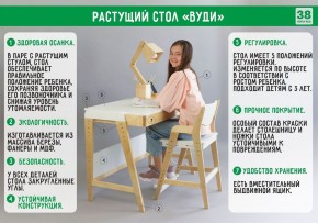 Комплект растущий стол и стул с чехлом 38 попугаев «Вуди» (Белый, Белый, Беж) в Еманжелинске - emanzhelinsk.ok-mebel.com | фото