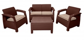 Комплект уличной мебели Yalta Premium Terrace Set (Ялта) шоколадый (+подушки под спину) в Еманжелинске - emanzhelinsk.ok-mebel.com | фото