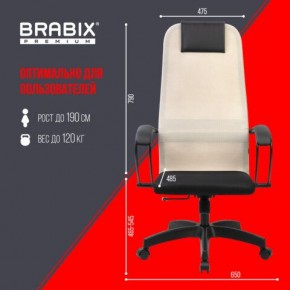 Кресло BRABIX PREMIUM "Ultimate EX-800" пластик, плотная двойная сетка Х2, черное/бежевое, 532916 в Еманжелинске - emanzhelinsk.ok-mebel.com | фото 6