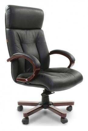 Кресло для руководителя Chairman 421 черный/орех темный, черный в Еманжелинске - emanzhelinsk.ok-mebel.com | фото