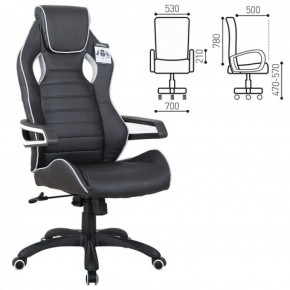 Кресло компьютерное BRABIX Techno Pro GM-003 (экокожа черное/серое, вставки серые) 531814 в Еманжелинске - emanzhelinsk.ok-mebel.com | фото 2